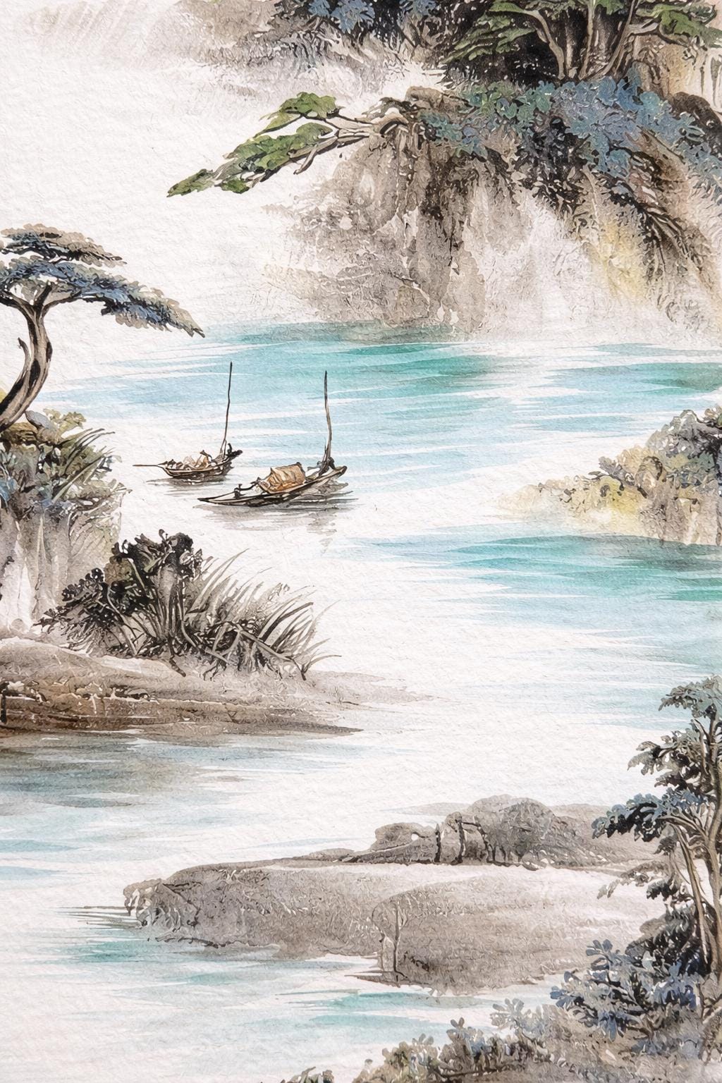 Peng Cheng Wan Li – Soaring Eagle Over Teal River | Original Shanshui Landscape