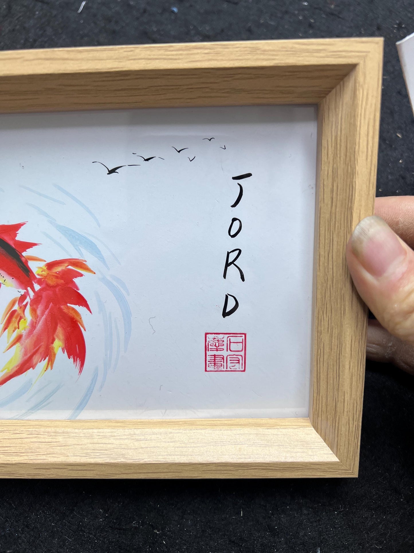 Custom Panoramic Ink Painting – Eagle, Koi & Plum Blossom | Made to Order Shanshui Art