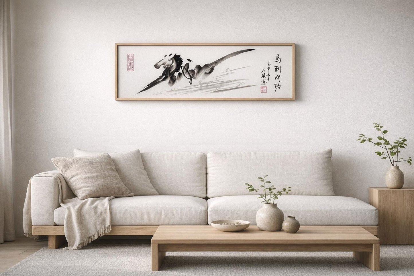 Ma Dao Cheng Gong Artwork, Chinese Calligraphy & Ink Horse, Office Success Wall Decor (Commission)