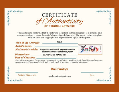 Custom Panoramic Ink Painting – Eagle, Koi & Plum Blossom | Made to Order Shanshui Art