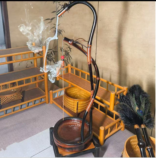 Handcrafted Bamboo Dragon Incense Holder - 3-Generation Chinese Heritage Lucky Decor